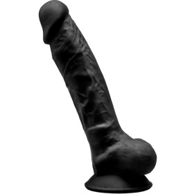 SILEXD Modell 1 Realistischer Penis aus Premium Silexpan Silikon Schwarz 17,5 cm