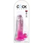 KING COCK - Klarer realistischer Penis mit Hoden 15,2 cm Rosa