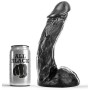 ALL BLACK - Dildo 23 cm Mittelgroß Flexibel aus PVC