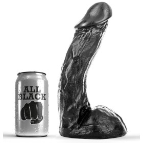 ALL BLACK - Dildo 23 cm Mittelgroß Flexibel aus PVC
