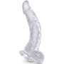 KING COCK - Transparenter, realistischer, gebogener Penis mit Hoden 16,5 cm