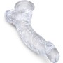 KING COCK - Transparenter, realistischer, gebogener Penis mit Hoden 16,5 cm
