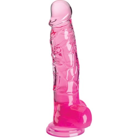 KING COCK - Klarer realistischer Penis mit Hoden 16,5 cm Rosa