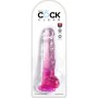 KING COCK - Klarer realistischer Penis mit Hoden 16,5 cm Rosa