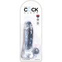 KING COCK - Transparenter realistischer Penis mit Hoden 15,2 cm