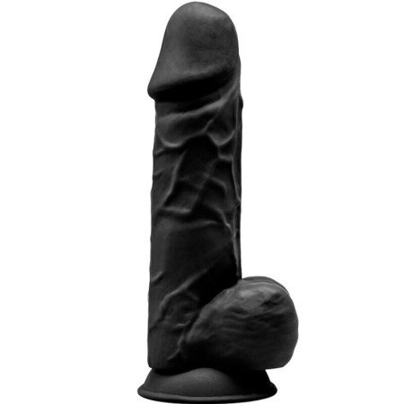 SILEXD Modell 1 Realistischer Penis aus Premium Silexpan Silikon Schwarz 21,5 cm