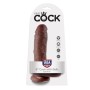 KING COCK - 20,3 cm realistischer brauner Dildo mit Hoden