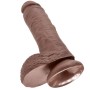 KING COCK - 20,3 cm realistischer brauner Dildo mit Hoden