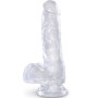 KING COCK - Klarer realistischer Penis mit Hoden 13,5 cm transparent