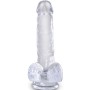KING COCK - Klarer realistischer Penis mit Hoden 13,5 cm transparent