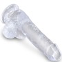 KING COCK - Klarer realistischer Penis mit Hoden 13,5 cm transparent
