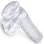 KING COCK - Klarer realistischer Penis mit Hoden 13,5 cm transparent