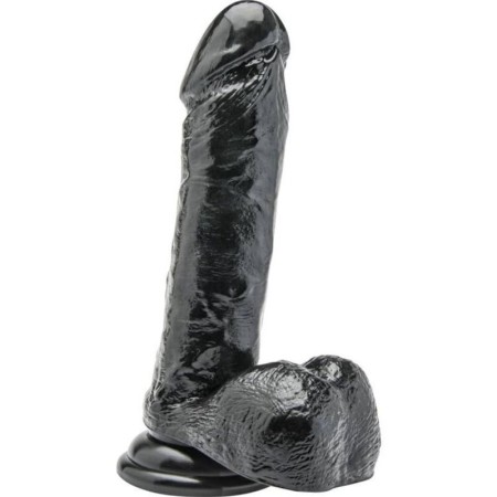 GET REAL - Realistischer Dildo 18 cm mit Hoden in Schwarz