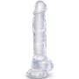 KING COCK - Klarer realistischer Penis mit Hoden 16,5 cm transparent