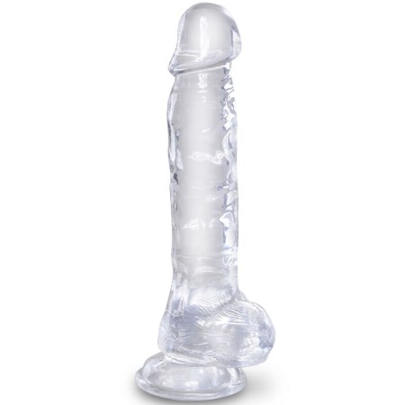KING COCK - Klarer realistischer Penis mit Hoden 16,5 cm transparent