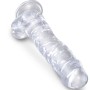 KING COCK - Klarer realistischer Penis mit Hoden 16,5 cm transparent
