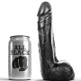 ALL BLACK - Weicher realistischer schwarzer Dildo 20 cm