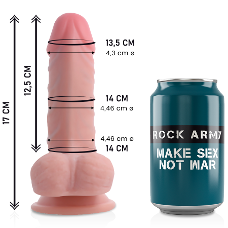 ROCKARMY Dual Density Panzer Realistisches Dildo 17 cm x 4,46 cm