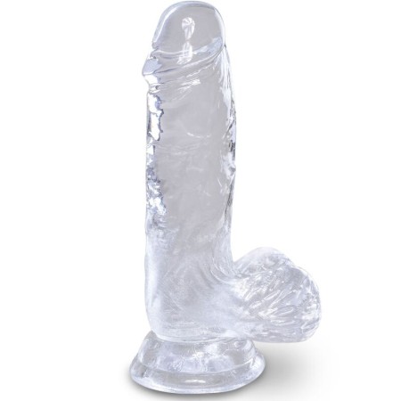 KING COCK Clear Realistischer Penis mit Hoden 10,1 cm Transparent