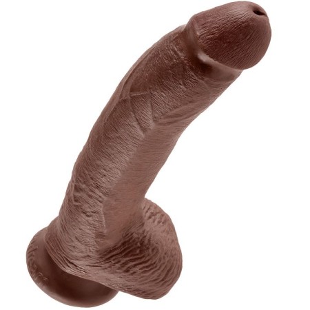 KING COCK - Realistischer Dildo Braun mit Hoden 22,9 cm