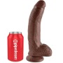 KING COCK - Realistischer Dildo Braun mit Hoden 22,9 cm