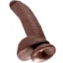 KING COCK - Realistischer Dildo Braun mit Hoden 22,9 cm
