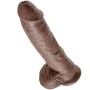 KING COCK - 10 Realistischer Dildo Braun mit Hoden 26,5 cm