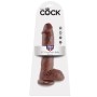 KING COCK - 10 Realistischer Dildo Braun mit Hoden 26,5 cm