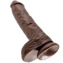 KING COCK - 10 Realistischer Dildo Braun mit Hoden 26,5 cm