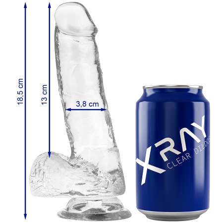 X RAY - Klarer realistischer Dildo 18,5 cm - Ø 3,8 cm