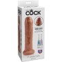 KING COCK Unbeschnittener realistischer Penis mit beweglicher Vorhaut 17,8 cm Karamell