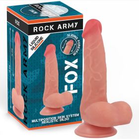 ROCKARMY FOX Realistischer Dildo aus flüssigem Silikon, 19 cm Länge, 3,2 cm Durchmesser
