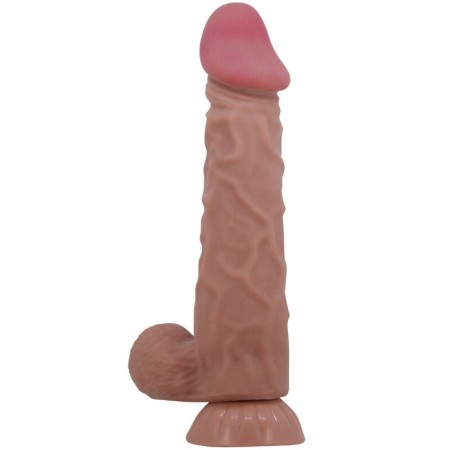 PRETTY LOVE Sliding Skin Serie Realistischer Dildo mit Saugnapf Braun 24 cm