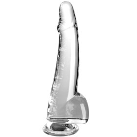 KING COCK - Transparenter Dildo mit Hoden, 19 cm, realistisch