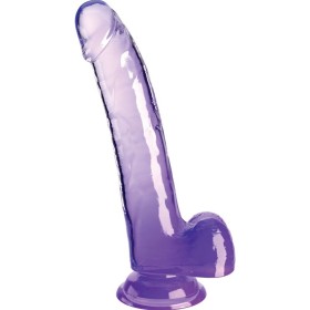 KING COCK - Klarer Dildo mit Hodensack 20,3 cm Lila