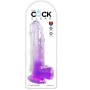 KING COCK - Klarer Dildo mit Hodensack 20,3 cm Lila
