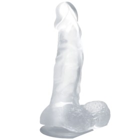 BAILE Realistischer Dildo mit Saugnapf und Hoden 16,7 cm Transparent