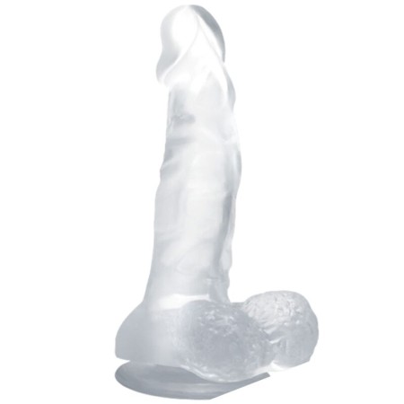 BAILE Realistischer Dildo mit Saugnapf und Hoden 16,7 cm Transparent