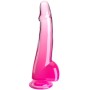 KING COCK - Klarer Dildo mit Hoden 19 cm Rosa