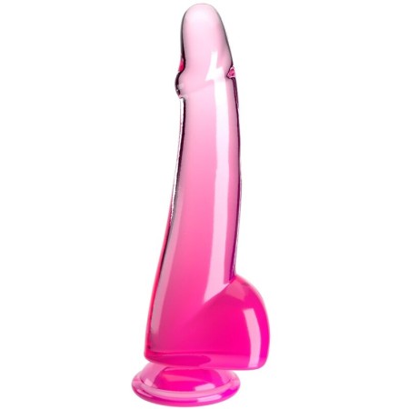 KING COCK - Klarer Dildo mit Hoden 19 cm Rosa