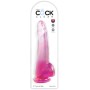 KING COCK - Klarer Dildo mit Hoden 19 cm Rosa