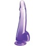 KING COCK - Transparenter Dildo mit Hoden 19 cm Lila