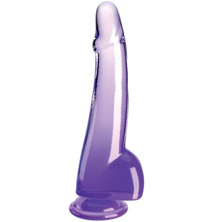KING COCK - Transparenter Dildo mit Hoden 19 cm Lila