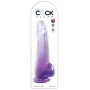 KING COCK - Transparenter Dildo mit Hoden 19 cm Lila