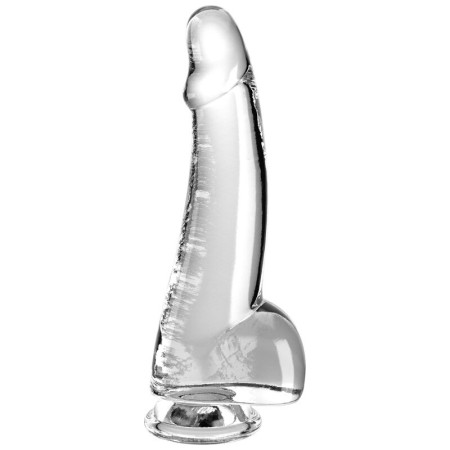 KING COCK - Klarer Dildo mit Hoden 15,2 cm Transparent