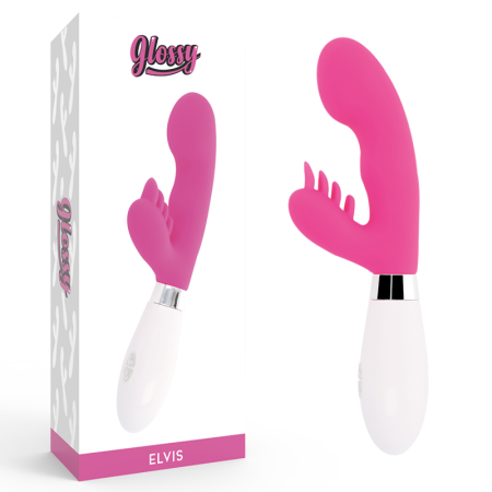 GLOSSY - Rabbit Elvis Rosa Silikon-Massagegerät mit 10 Vibrationsmodi
