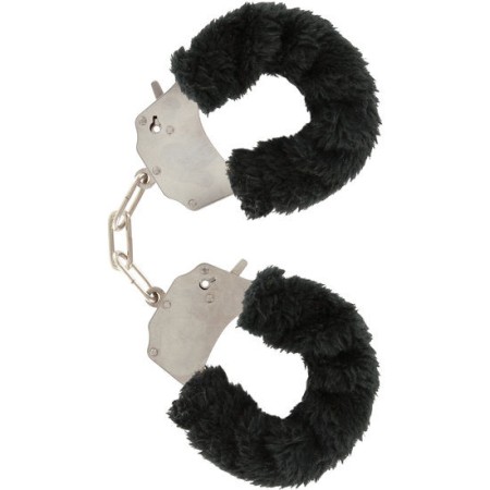 TOYJOY - Schwarze Furry Fun Handschellen aus Plüsch mit Kette