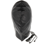 DARKNESS Subjugation Maske Schwarz - Komfortable BDSM Kapuze aus Satin