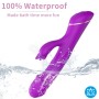 ARMONY Rabbit Dildo Vibrator aus Silikon, Violett, 2x9 Vibrationsmodi, USB Wiederaufladbar