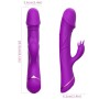ARMONY Rabbit Dildo Vibrator aus Silikon, Violett, 2x9 Vibrationsmodi, USB Wiederaufladbar